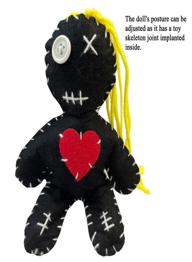 Stitch-Witch 6.2” Handmade Empath Protection Poppet Voodoo Doll, Halloween Decor, Witch Wicca Pagan Altar (Light Golden Blonde Hair) - Image 3
